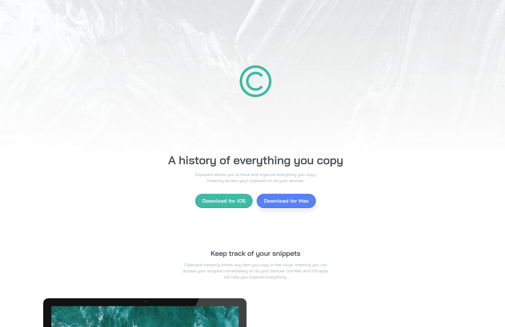 Clipboard Landing Page website preview