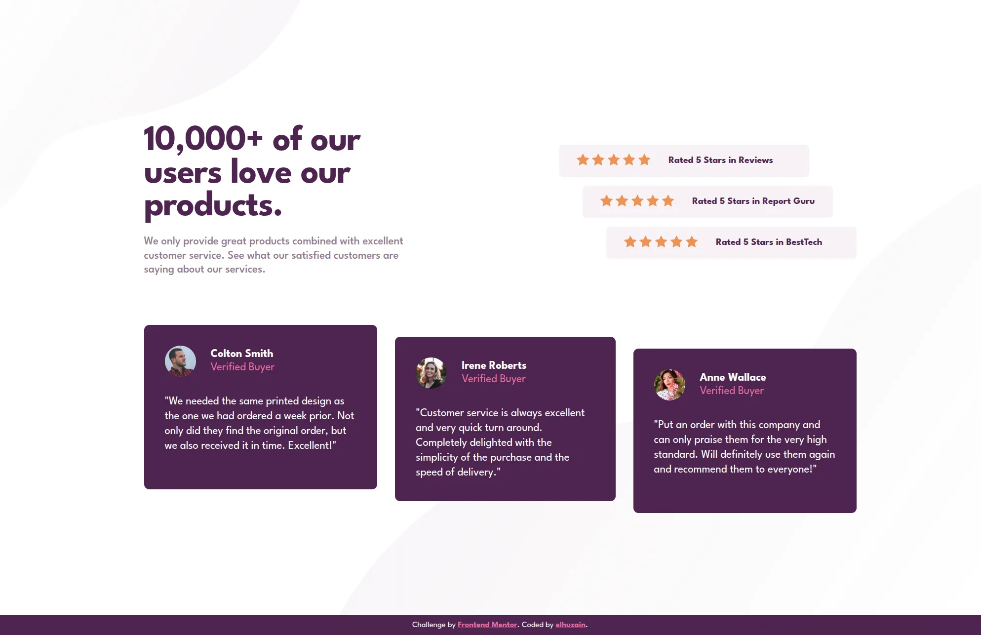 Social Proof Section website preview
